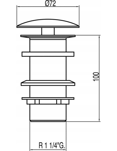 Korek bez przelewu okrągły Tres srebrny 13424030