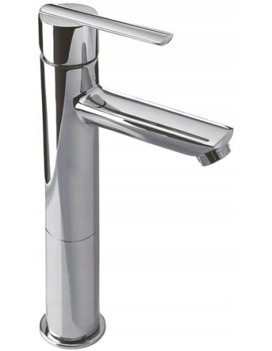 Bateria umywalkowa stojąca Tres srebrny 181217