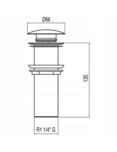 Korek bez przelewu klik-klak okrągły Tres srebrny 13454030