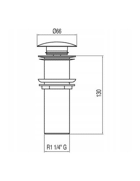 Korek bez przelewu klik-klak okrągły Tres srebrny 13454030