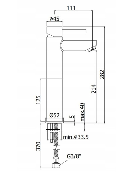 Bateria umywalkowa stojąca Paffoni PF srebrny 186217