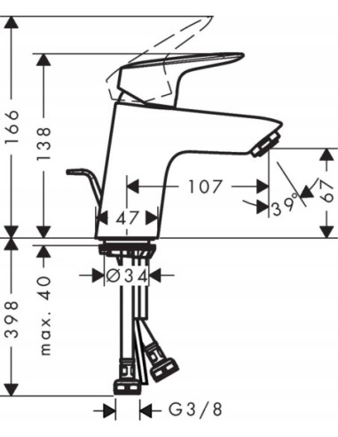 Hansgrohe Logis 70 bateria umywalkowa stojąca chrom 71070000