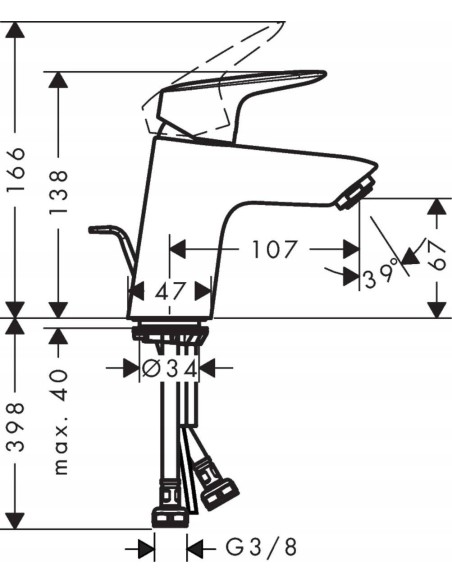 Hansgrohe Logis 70 bateria umywalkowa stojąca chrom 71070000