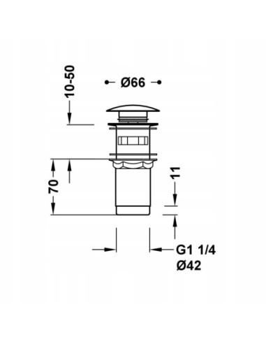 Tres korek umywalkowy z przelewem klik-klak chrom 13454160
