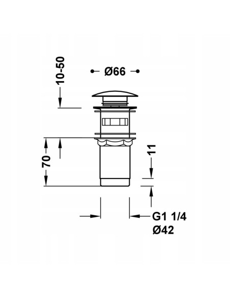 Tres korek umywalkowy z przelewem klik-klak chrom 13454160