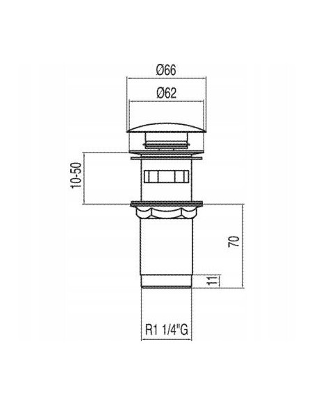 Tres korek umywalkowy z przelewem klik-klak chrom 13454160