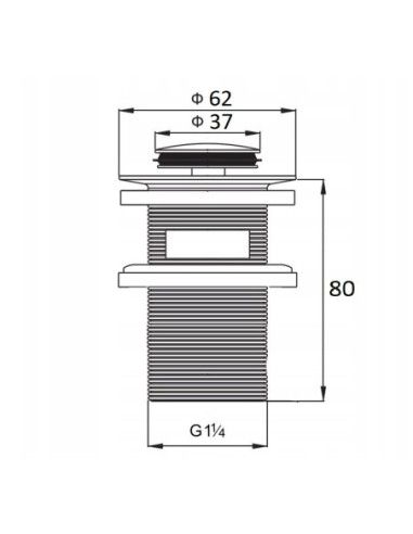Korek z przelewem klik-klak okrągły Tres srebrny 13454190