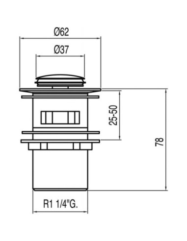 Korek z przelewem klik-klak okrągły Tres srebrny 13454190