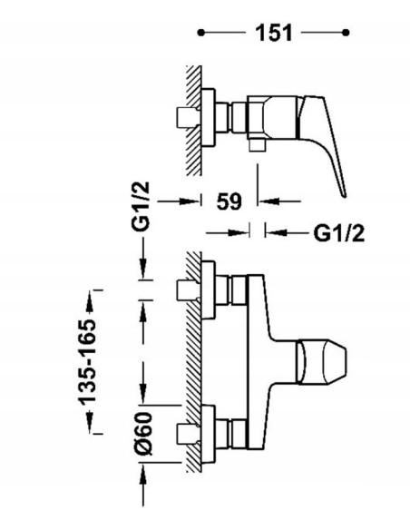 Bateria prysznicowa Tres Canigo srebrny 21726701