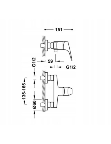 Bateria prysznicowa Tres Canigo srebrny 21716701