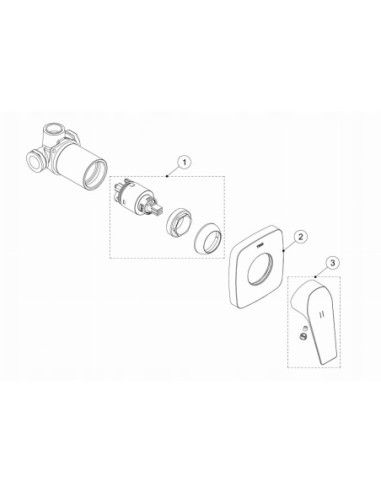 Bateria umywalkowa podtynkowa Tres Canigó srebrny 21717701