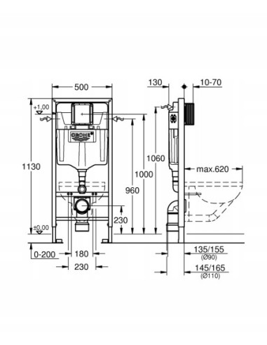 GROHE STELAŻ RAPID 5 W 1 SL PRZYCISK CHROM 39500000