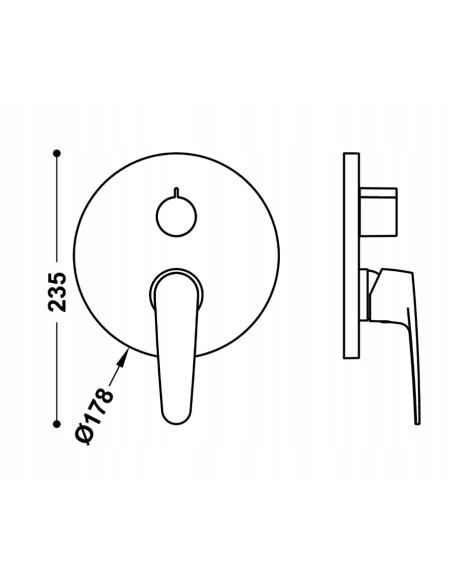 Bateria prysznicowa TRES FLAT srebrny 20428110
