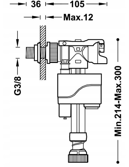 TRES Compl Griferia Mechanizm napełniania zbiornika toalety 25477007