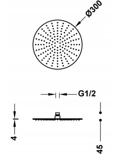 TRES Compl Ducha Deszczownica 134315010NM