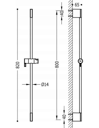 DRĄŻEK PRYSZNICOWY 80 CM CZARNY MAT TRES LOFT 03463701NM