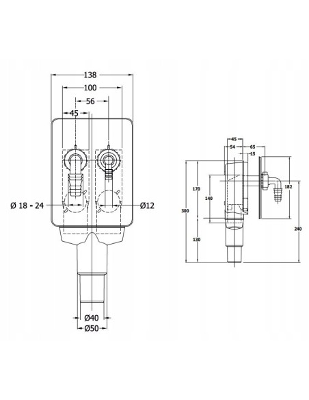 BONOMINI SYFON PODTYNKOWY PRALKI/ZMYWARKI SUSZARKI