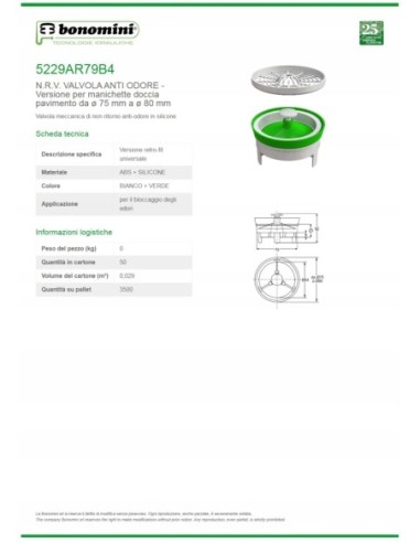 Syfon brodzikowy Bonomini 80 mm