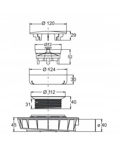 Syfon brodzikowy Bonomini 45mm 5230CR40S7