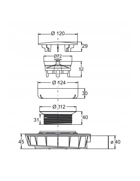 Syfon brodzikowy Bonomini 45mm 5230CR40S7