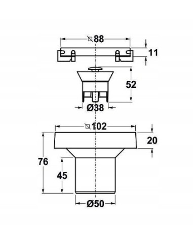 Odpływ podłogowy 10x10 cm Bonomini odejście 50 mm 6298MX10S7
