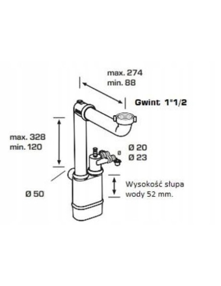 Syfon zlewozmywakowy Bonomini odejście o50 1710PP50S0