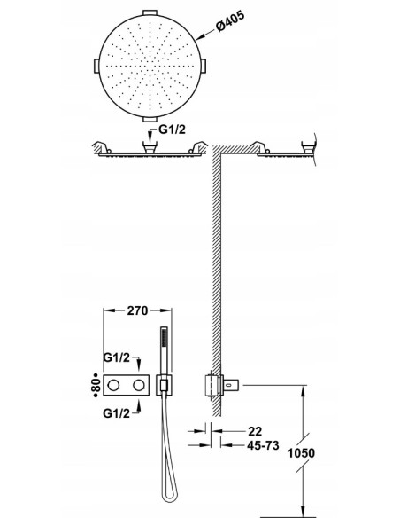 Zestaw prysznicowy podtynkowy Tres B-SYSTEM 30735206