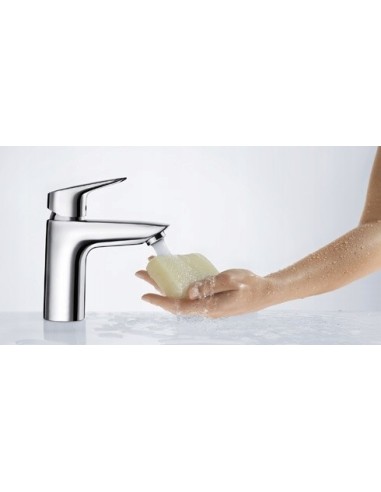 Bateria umywalkowa stojąca Hansgrohe Logis srebrny 71100000