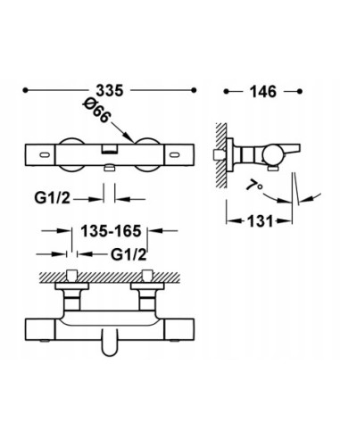 Bateria prysznicowa TRES Over-Wall srebrny 19017402
