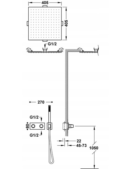 Zestaw prysznicowy podtynkowy Tres B-SYSTEM czarny 30725206NM