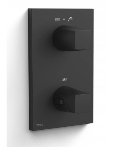 BATERIA WANNOWA PRYSZNICOWA PODTYNKOWA CZARNY MAT TRES THERM 21125001NM
