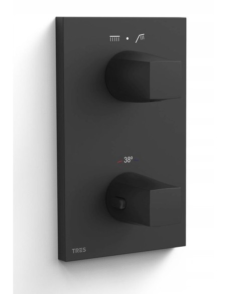 BATERIA WANNOWA PRYSZNICOWA PODTYNKOWA CZARNY MAT TRES THERM 21125001NM