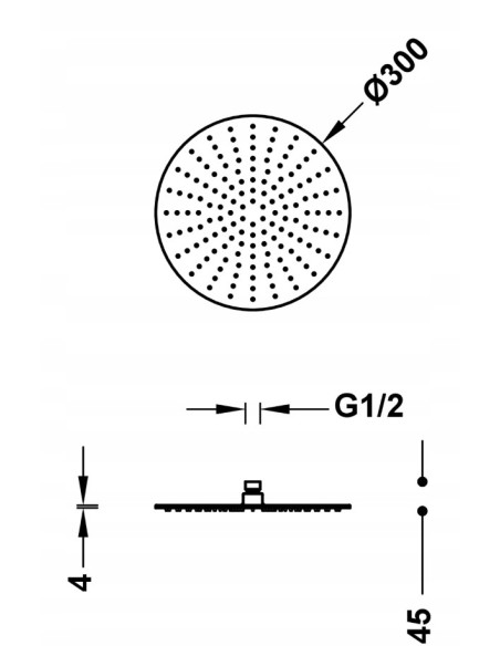 TRES Compl Ducha Deszczownica złoto 134315010OR