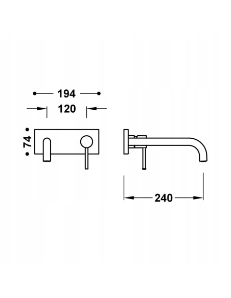 Bateria umywalkowa podtynkowa Tres stal 26230032AC
