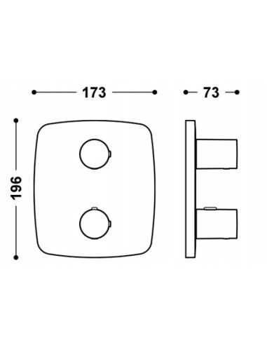 Bateria prysznicowa TRES Therm-Box srebrny 21725001