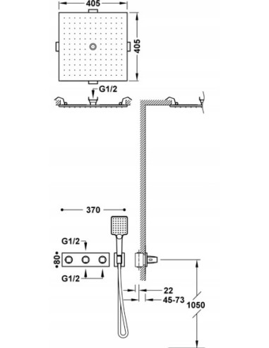 Zestaw prysznicowy podtynkowy Tres B-SYSTEM chrom 30725306