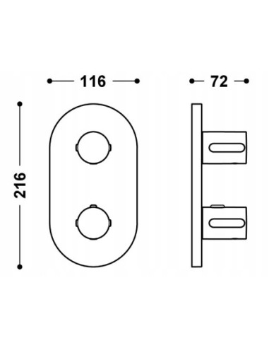 Bateria prysznicowa TRES Therm-Box srebrny 21525001