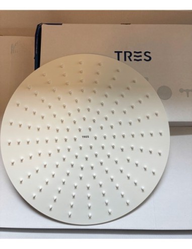 Zestaw prysznicowy biały natynkowy Tres Over-Wall deszczownica 19039302BM