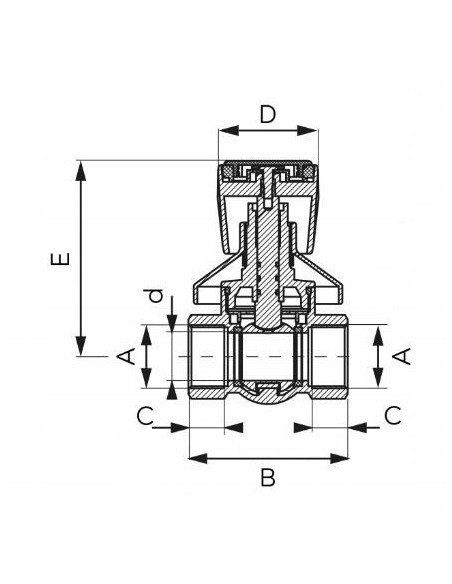 Ferro Zawór kulowy 3/4 podt., nakr-nakr, KFP2P
