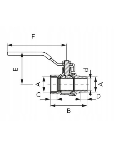 Ferro Zawór kulowy GZ/GW 2' z dźwignią KFP61