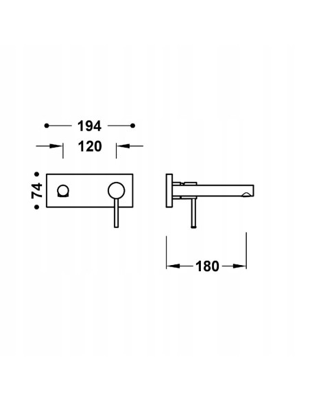 Bateria umywalkowa podtynkowa Tres Max-Tres srebrny 6230031