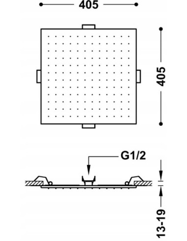 TRES Compl Ducha Deszczownica podtynkowa sufitowa 13495101OR