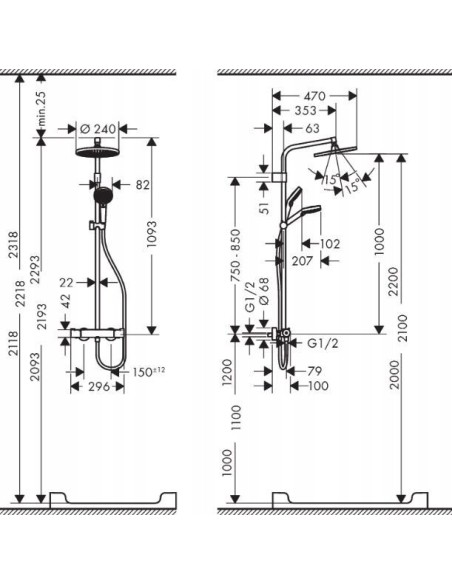 Hansgrohe Zestaw prysznicowy z termostatem Crometta S 240 26781000